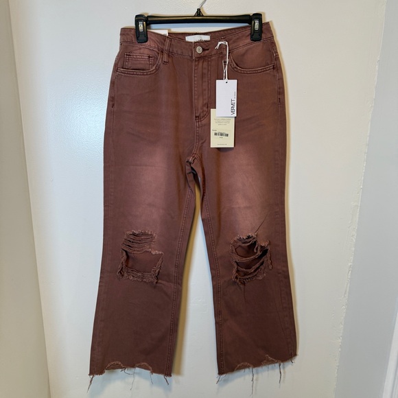 Vervet Leslie 90s vintage flare jeans dark maroon women's size 26 NWT - Picture 1 of 4